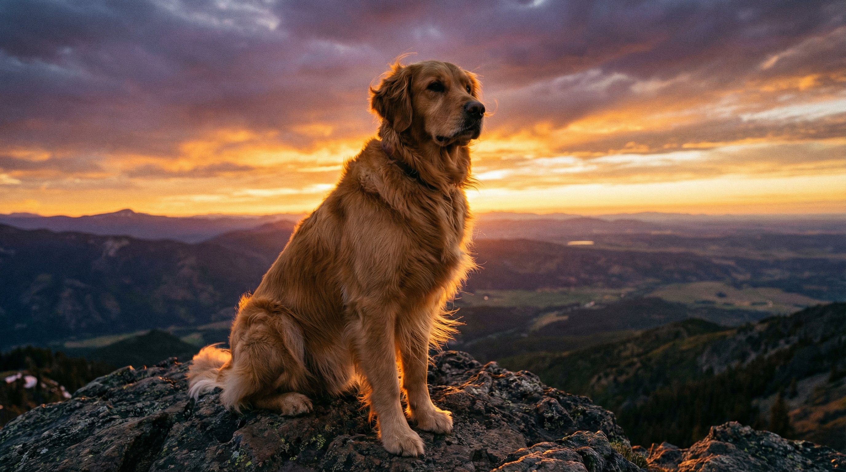 人兽金毛山巅日落视频